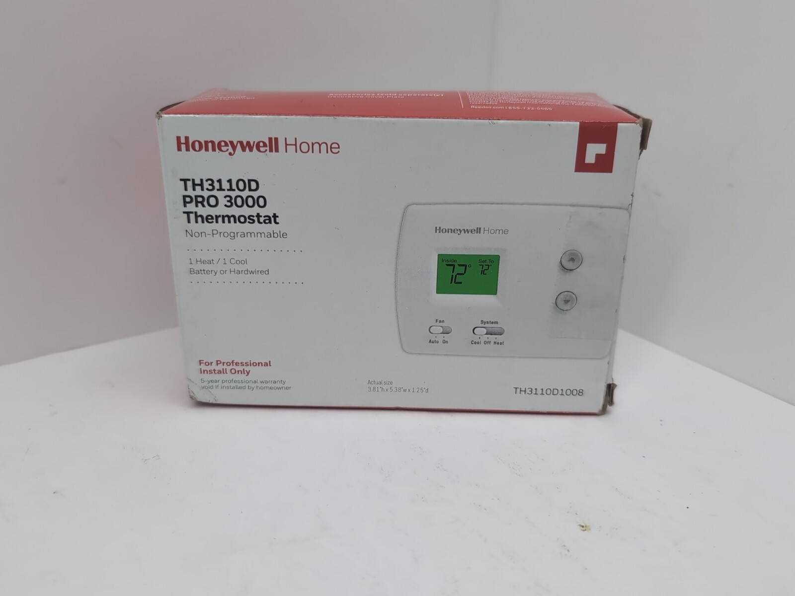 Honeywell PRO 3000 NonProgrammable Digital Thermostat TH3110D1008 (1H