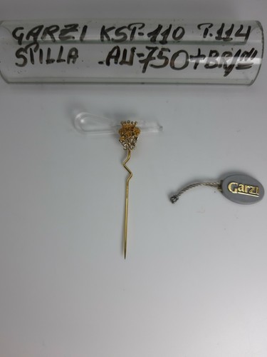 Spilla "Corona - Fiori - Farfalla" - Oro 750/Brillantini - KSP110 - Garzi - Foto 8 di 9