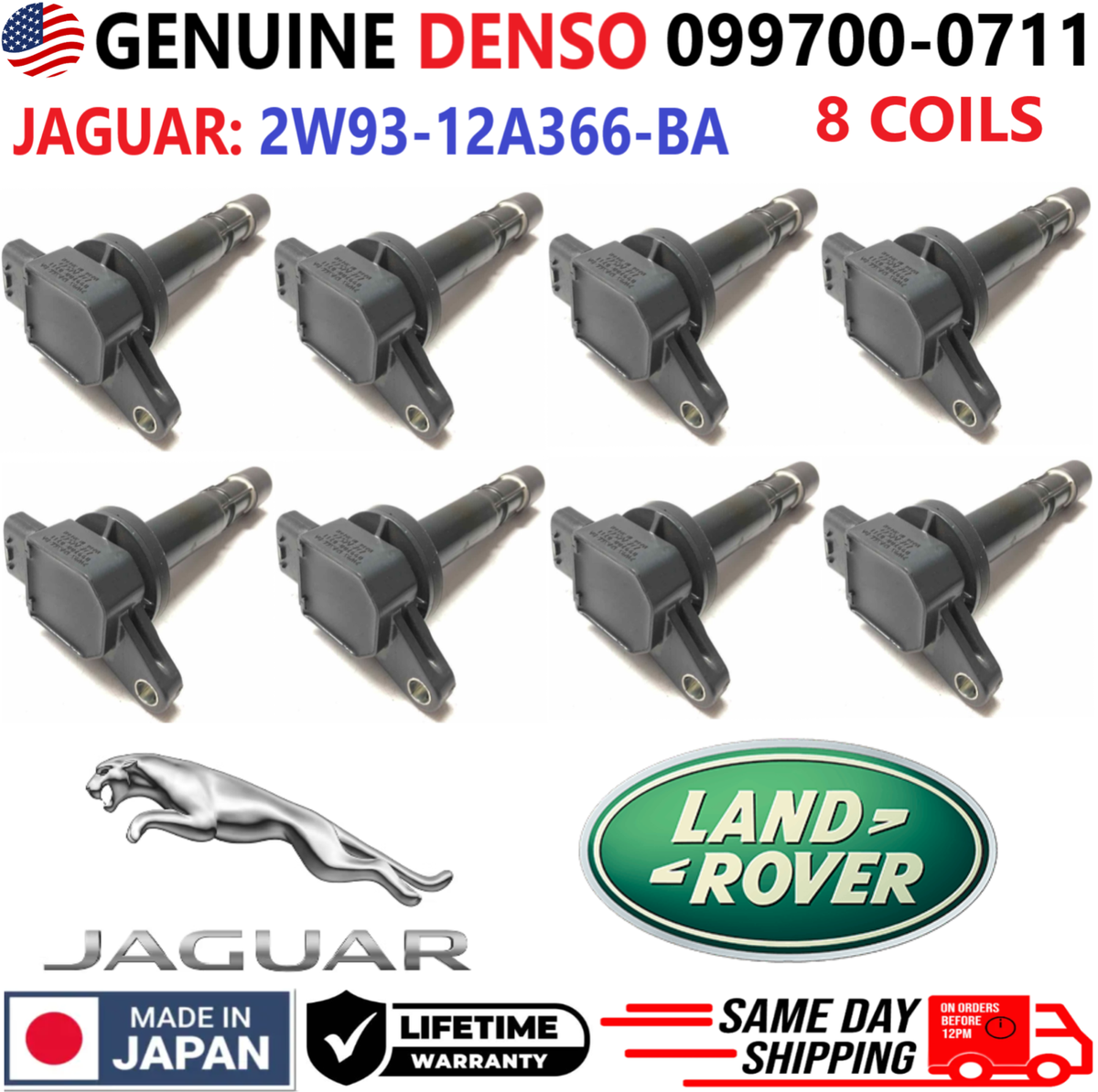 GENUINE DENSO x8 Ignition Coils For 2003-2010 Jaguar & Land