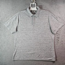 01 Algo Performance Polo Shirt Men XL Short Sleeve Gray White Striped