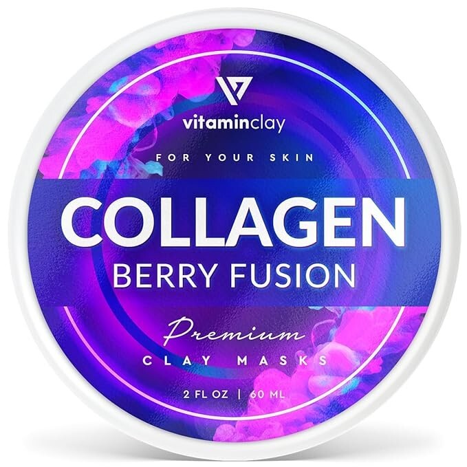 Collagen Clay Mask - Kaolin Clay - Youthful Skin Support 2oz - Berry Fusion-image