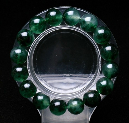 100% Natural 12mm Green Jadeite Round Gemstone Beads Bracelet 7.5" - Picture 6 of 12