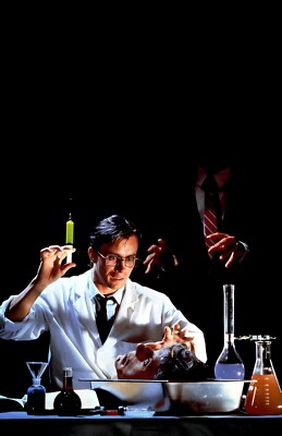 Re-Animator 1985 Textless Jeffrey Combs Barbara Crampton Movie Poster Wall Art