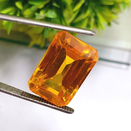 Natural Yellow Zircon Certified 53 Ct Emerald Shape Faceted Loose Gemstone o488 - Picture 3 of 6