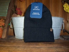 GEORGE MENS RIBBED BEANIE TOBOGGAN HAT BLAC THICK WARM STYLISH WINTER HEAD COVER