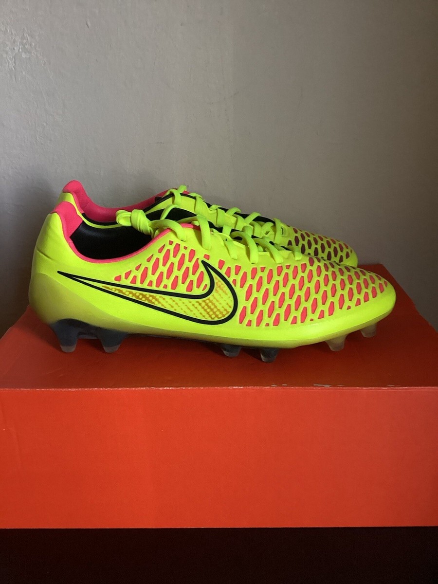 NIKE MAGISTA OPUS FG WORLD CUP 2014 YELLOW SOCCER SHOES SIZE 9.5
