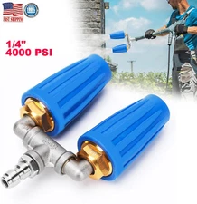 360° Rotating Pressure Washer Dual Turbo Nozzle Spray Tip 1/4" 4000PSI 4-6GPM
