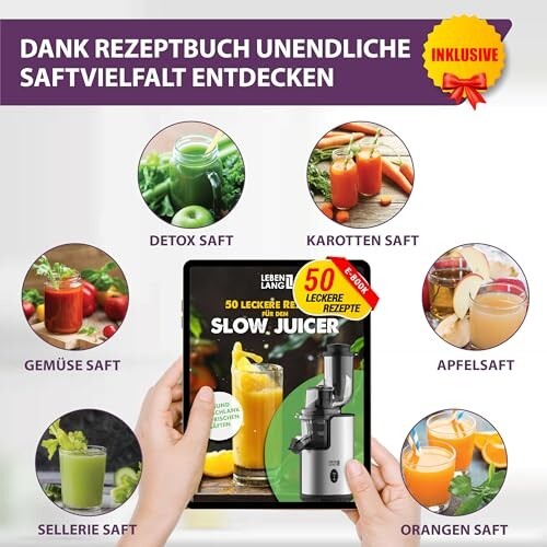 LEBENLANG Entsafter Slow Juicer Edelstahl - Bild 2 von 2