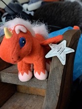 Neopets Red Uni Plushie 4" Mini Stuffed Animal Plush 2004 McDonalds Unicorn