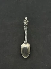 Antique R. Wallace & Sons Art Nouveau Sterling Flower Handle Spoon, 30 grams