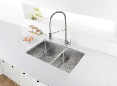#ad #ad Ruvati 33quot; Undermount 60 40 Double Bowl 16Gauge SS Kitchen Sink RVH7419 $169.00