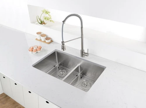 Ruvati 33" Undermount 60/40 Double Bowl 16Gauge SS Kitchen Sink- RVH7419