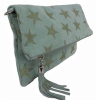 UmhäNgetasche Damen Leder Schultertasche Wildleder GrüN Handtasche Klein Clutch