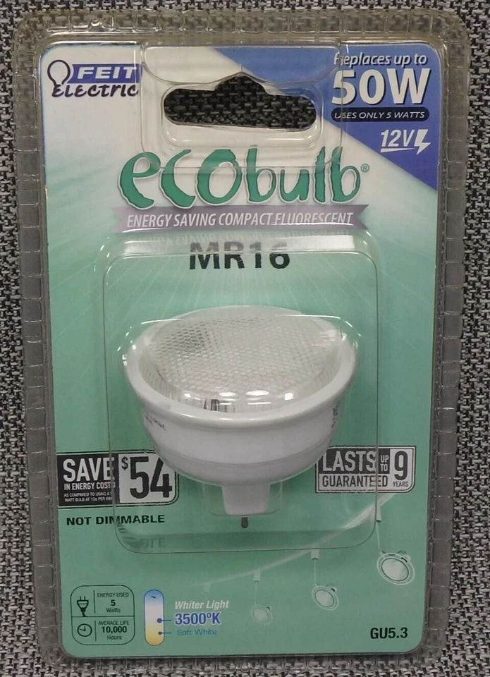 Feit Electric 12Volt EcoBulb LED Light Bulb 5 Watt MR16 GU5.3 Bi-P - Image 3 of 3