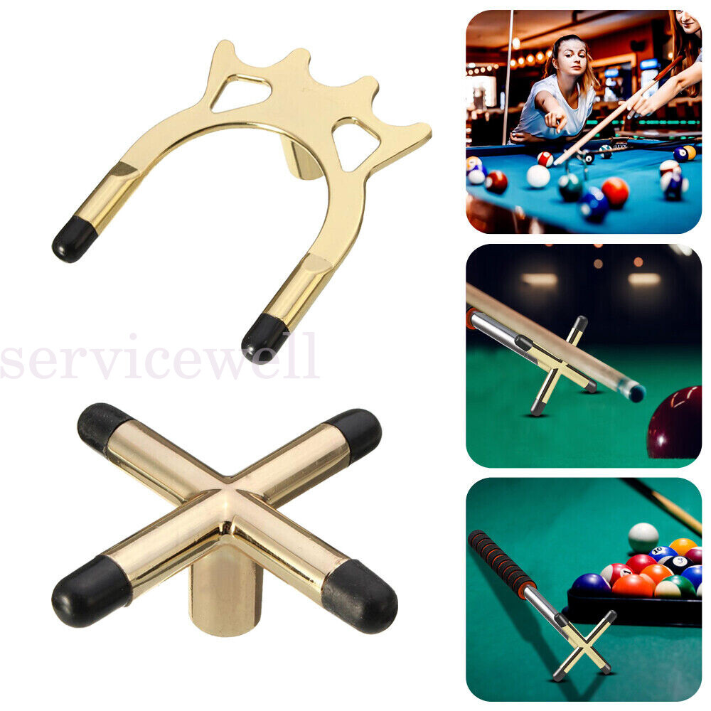 Pool Snooker Billiard Table Cue Rest Cross and Spider Jigger Brass Set AU eBay