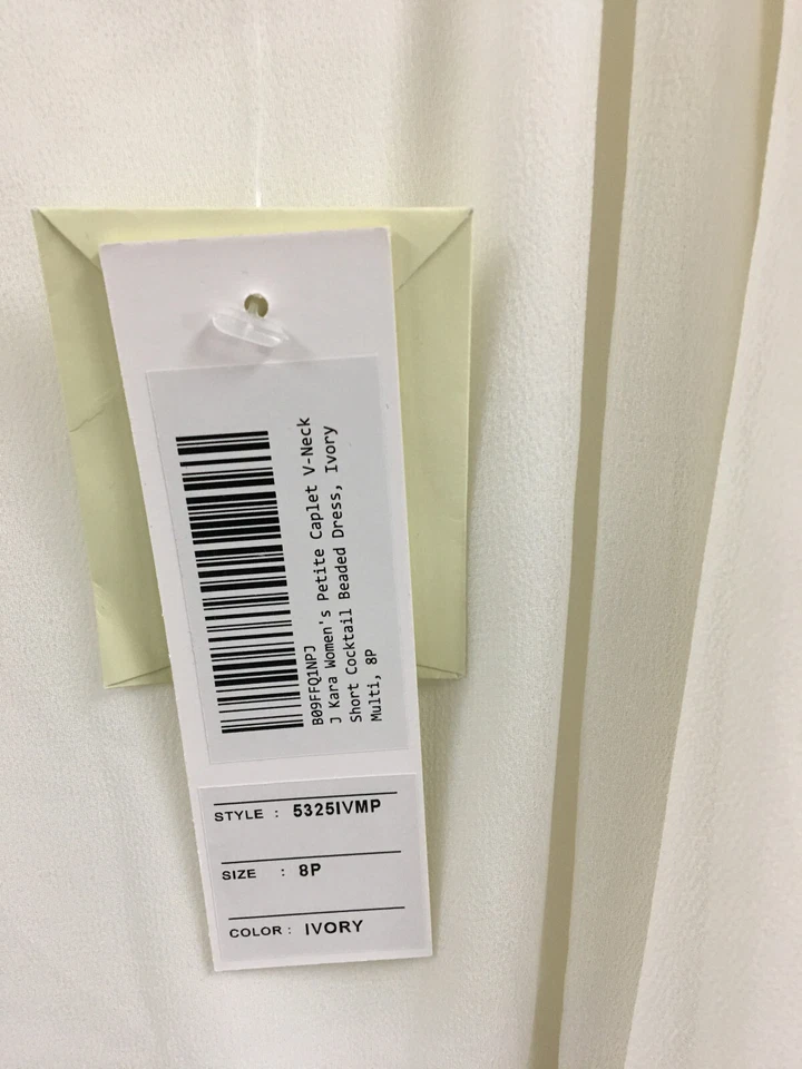J Kara Mujer Caplet Cuello en V Corto Cóctel Cuentas 8P Off White Foto 3 de 3