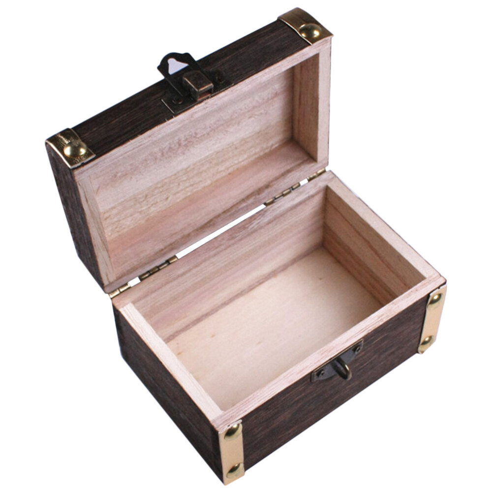 Wooden Box with Lock Decorative Boxes Lids Treasure Chest Jewelry