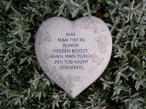 Grabschmuck Herz Mit Trauerspruch 20 Cm Grabdekoration Grabdeko Grabherz Ebay