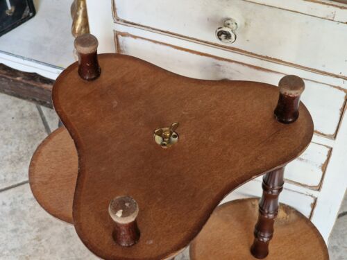 antik Blumensäule englischer Blumentisch Piedestal Säulen Tisch Leder Einsatz - Bild 11 von 11