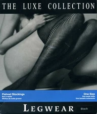 Two Pair Black Thigh High Fishnet Stockings The Luxe Collection Legwear OS New!!