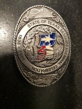 Vintage State Of Texas Sesquicentennial Celebration 1836-1986 Belt Buckle Enamel