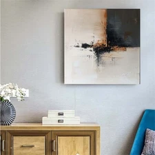Hand-painted abstract oil Painting on canvas Home Wall Gray 24in