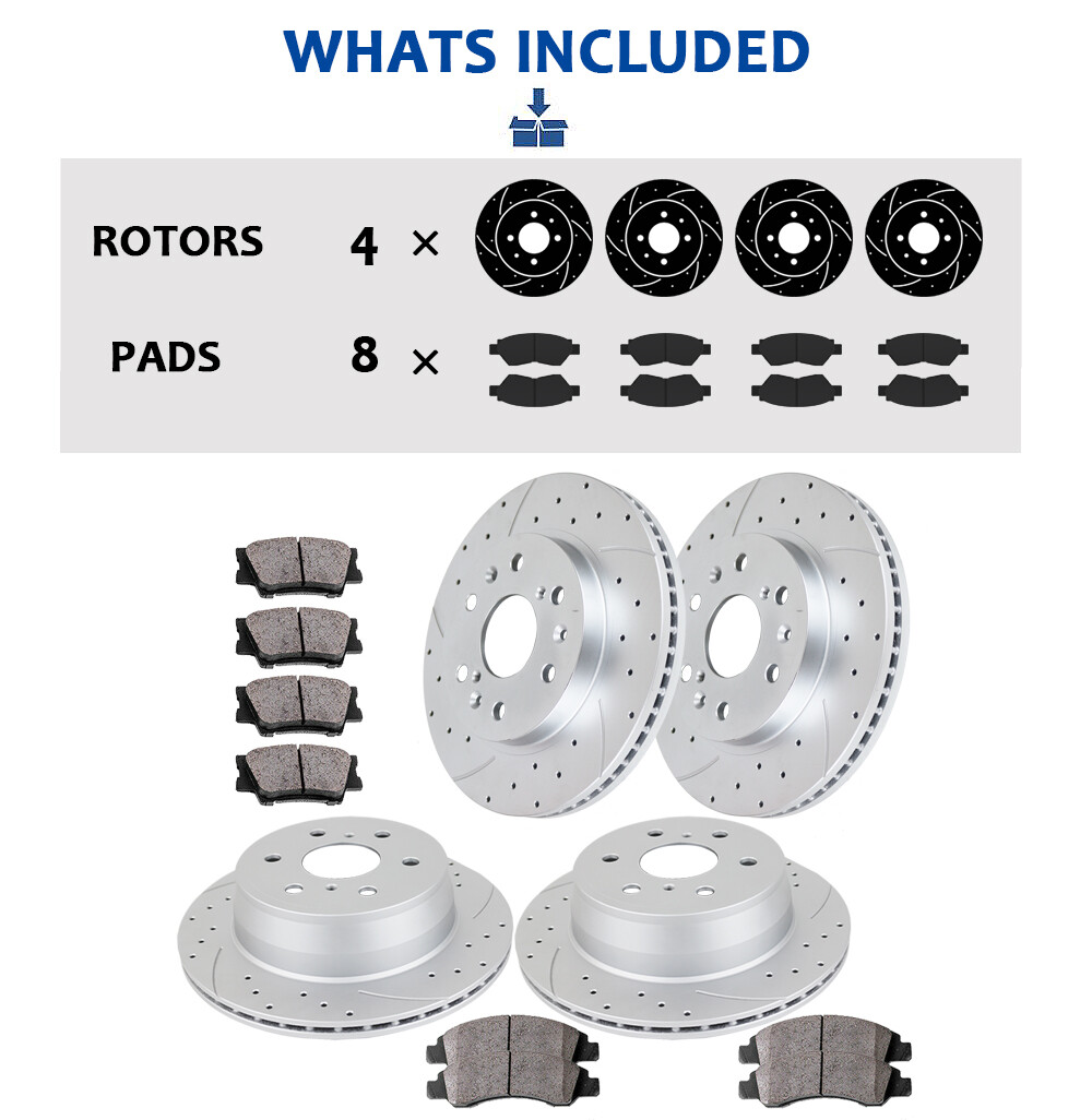Front & Rear Brake Rotors Pads Kit fit for Cadillac Escalade 2015-2020 Brakes
