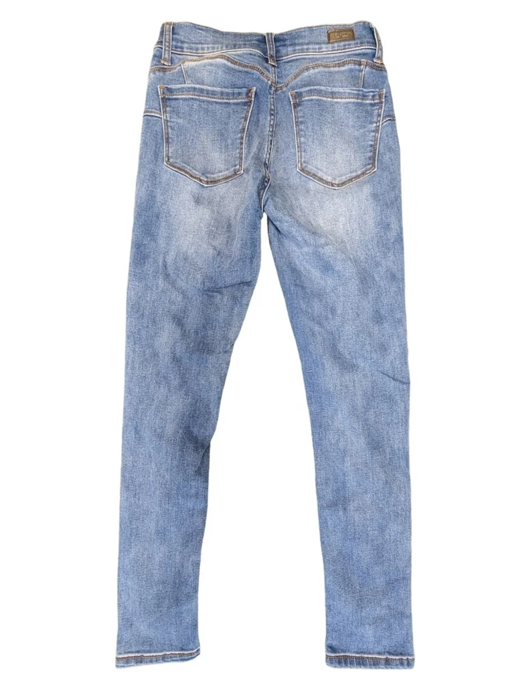 Pantalones de mezclilla azules de pierna ajustada desgastados Juicy Couture para mujer talla 2 Foto 4 de 4