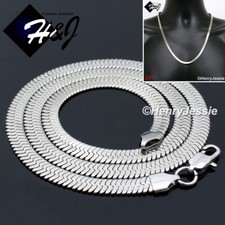 24"MEN's Stainless Steel 6mm Silver Herringbone Chain Necklace N159