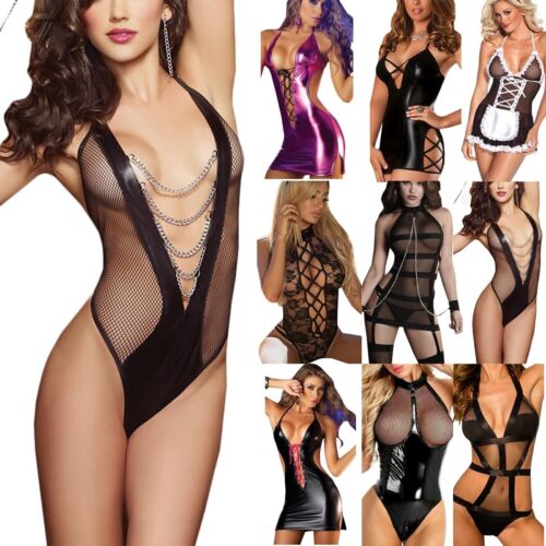 Womans Party Sissy Erotic Costume Lingerie Sexy Nightwear Sleepwear Bodysuits - Picture 1 of 19