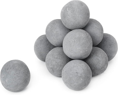 Ceramic Fire Balls, Set of 12 round Fire Stones Set for Indoor and Outdoor Fire 
