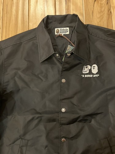 BAYC x BAPE Bored Ape Yacht Club Coach Jacket Black Size Large - Picture 2 of 12