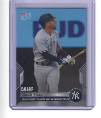 Topps Now #1013 Oswald Peraza ''Prospect Hits 1st Career MLB HR in Win..'' PR 3691