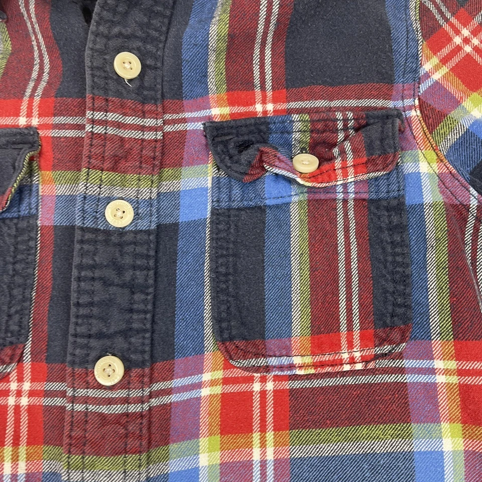 Camisa Abercrombie Niños Niños Cuadros Manga Larga Franela Músculo Talla Mediana Foto 2 de 4