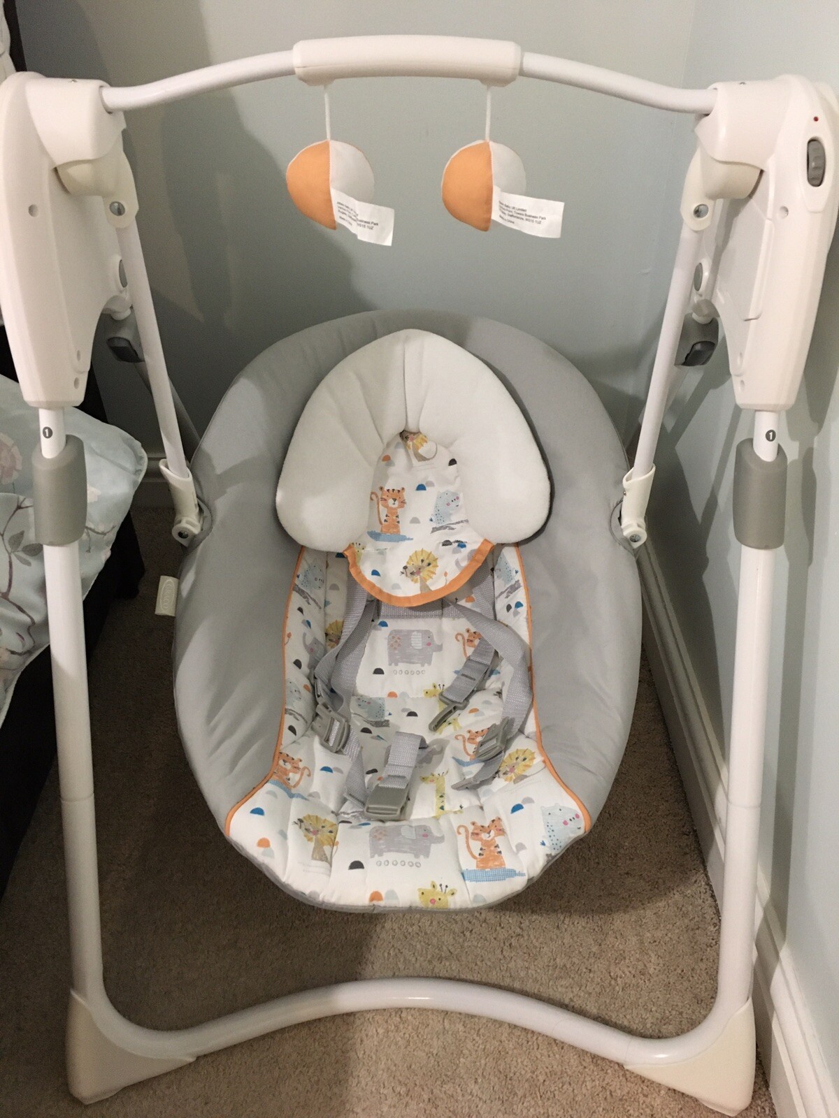 graco slim spaces swing manual