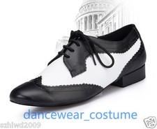 Men Leather Latin Modern Dance Shoes Tango Ballroom Salsa Suede Sole Heels 39-45