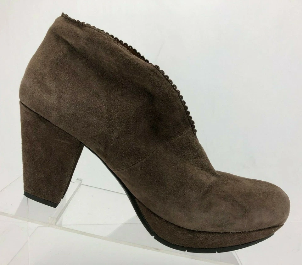 Earthies Ankle Boots Halley Comfy Brown Suede Leather Heel Booties Womens US 9 B - Image 2 of 4