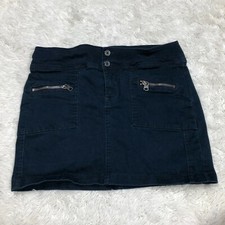 Abercrombie Fitch Womens Size 4/27 Blue Skirt Zipper Accent Cotton Blend C8