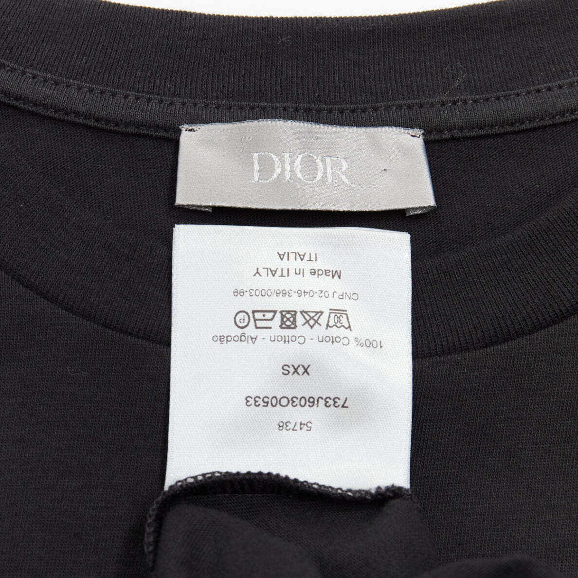 DIOR HOMME black cotton gold bee embroidered fitted tshirt