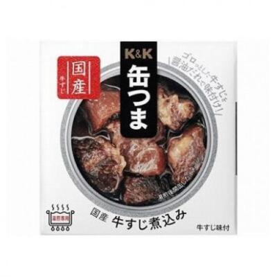 K&K Canned Food Stewed beef tendon KANTSUMA Snack Salt 75g×6 Japan