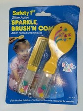 Vintage 1993 Safety 1st Glitter Action Sparkle Brush'N Comb Yellow