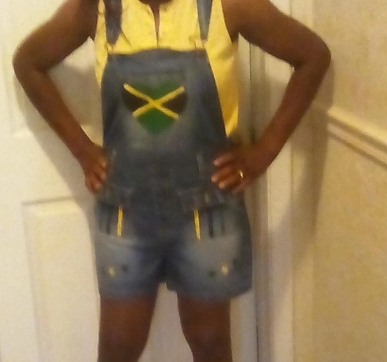 Xhilaration Mujer Mono Denim Shortalls Azul Jeans Rediseñado Estilo Jamaica Foto 3 de 4