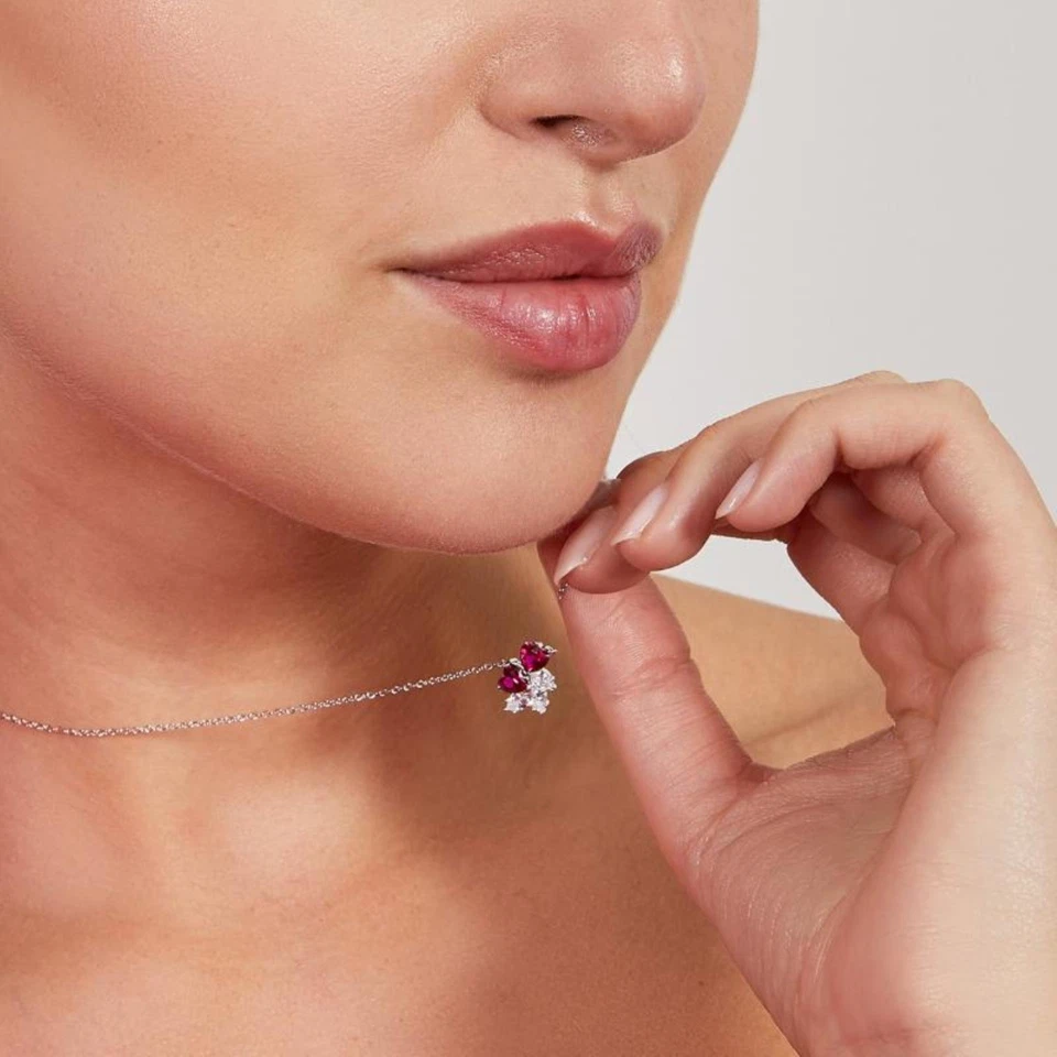 Collana Donna AMEN CL2HHBRBZ Argento 925 con Cuori Zirconati 45 cm - Immagine 3 di 4