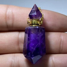 1pc Wholesale Natural Amethyst Perfume Bottles Quartz Crystal Pendant gem