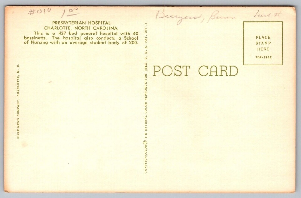 Presbyterian Hospital Charlotte North Carolina Medical Center Vintage