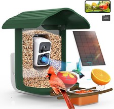 Smart Bird Feeder w Camera 5 DIY Add-ons 64GB Card Auto AI Identify Bird, S125