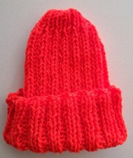 Hand Knit Stocking Hat - Child Size 6/10 years Unisex