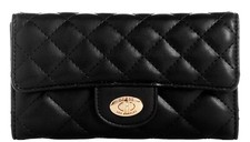 NEW GUESS Women's Logo Black Quilted Wallet Clutch Bag