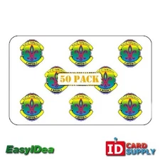 QTY: 50 | Official Seal ID Card Hologram Overlay with Adhesive Back
