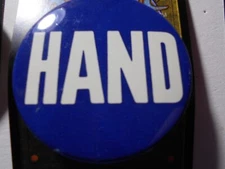 2-1/4" Hand Unknown office and location litho pinback button